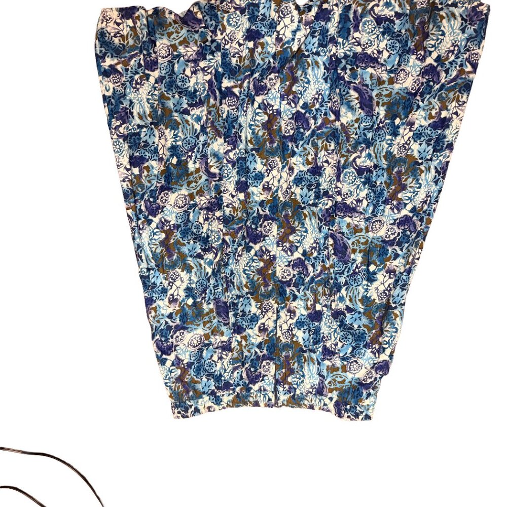 Maggie Lawrence Floral Midi Skirt Cottagecore Blue Olive Botanical L/XL - Picture 4 of 8